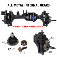 INJORA Complete Front Rear Differential Portal Axle with T-lock for 1:10 RC Crawler Car Traxxas TRX-4 TRX4 Upgrade Parts