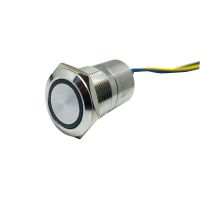 5V Led 24vdc 19Mm สวิตช์ Piezo Ts19a10yss-5-5v สวิทช์สัมผัสปรึมาณสูง Ip68ปุ่มกันน้ำ4กับสาย68Mm