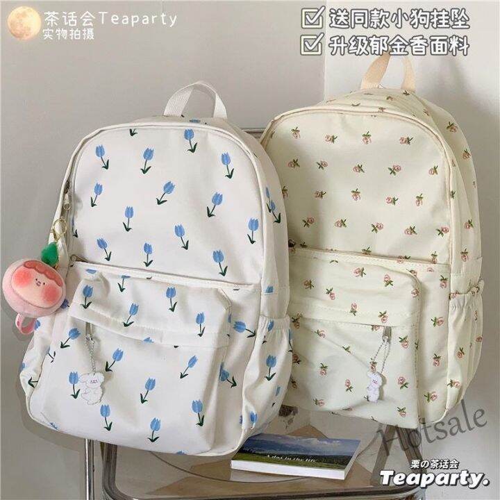 hot-sale-c16-cute-backpack-girls-school-backpack-floral-canvas-school-bag-korean-bm-style-backpack-sports-bag-travel-bag-female-bookbag