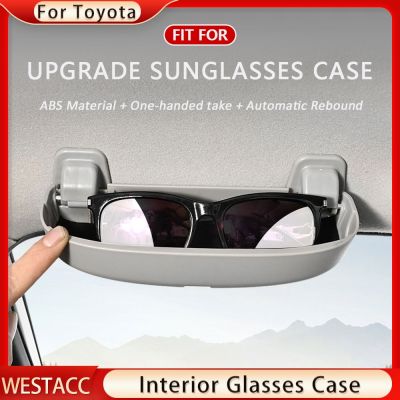 Kotak Penyimpanan Tempat Kacamata Penyangga Kacamata Mobil ABS untuk Toyota Corolla Yaris Vios Aksesori Pengatur Tempat Klip Kacamata