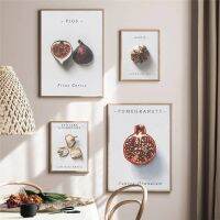 Farmhouse Kitchen Wall Art โปสเตอร์และภาพพิมพ์-รูป,ทับทิม,กระเทียม,และเห็ดภาพวาดผ้าใบรูปภาพ-ห้องครัว Gallery Wall Decor