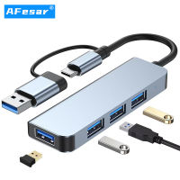 USB ขนาดเล็ก Type-C Hub EXTENSION,ฮับ3.0 4พอร์ต USB,ฮับ2.0,สถานีอะแดปเตอร์ USB,ฮับข้อมูลแบบพกพาบางเฉียบ,อะลูมิเนียมตัวแยก USB