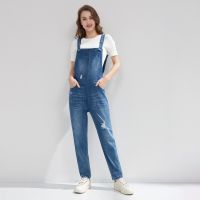 2022 New Autumn And Winter Women Casual Blue Overalls Jeans Fashion Cotton Ladies Pants