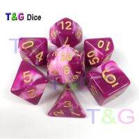 【✆】 ตลก2สีหลายด้าน Dices 7ชุดลูกเต๋าสำหรับ DnD RPG เกมตั้งแคมป์การเดินทางเด็กเกมปาร์ตี้เป็นของขวัญ