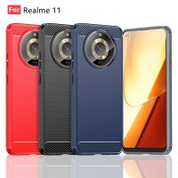 Realme Realme 11 Pro Plus 11 Pro 11Pro 5G 2023เคสโทรศัพท์ฝาหลังป้องกันปลอกกันกระแทก TPU นิ่มคาร์บอนไฟเบอร์