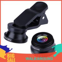 Walk Clip 3 - In - 1 180 เลนส์ Fish - Eye Wide Angle Lens เลนส์มาโครสีดํา 〖QYUE〗