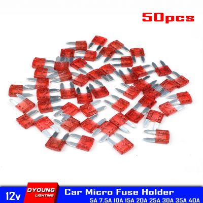 Blade Fuses For Car Mini Anl Fuse Holder 10 Amp 5A 7.5A 15A 20A 25A 30A 40A Automatic 12V Tester Standard Connector Dyoung 50Pcs