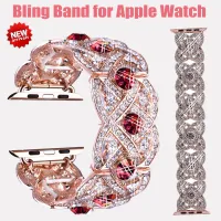 Bling Band for Apple Watch Ultra 49mm 38mm 40mm 42mm 44mm 41mm 45mm Diamond Metal Wristband Strap Iwatch Series 8 7 6 SE 5 4 3 Straps