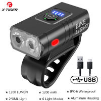 X-TIGER Bicycle Light Rainproof Bike Flashlight USB Rechargeable LED 2400 Lumens MTB Road Bike Front Lamp Bike Accessories