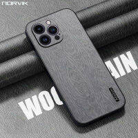 NORVIK เคสนุ่มหนังธุรกิจใหม่ธรรมชาติจำลองเคสโทรศัพท์ TPU ลายไม้สำหรับ iPhone 14 13 12 11 Xs Pro Max X XR 7 8 Plus SE เคสระบายความร้อนกันกระแทก I37-1ฝาครอบด้านหลัง