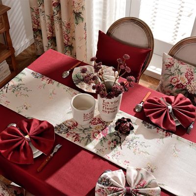 [COD] Fabric Tablecloth Cotton Hotel Food Wedding Rectangular Table