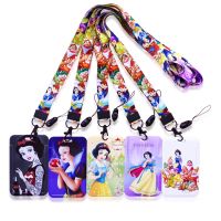 hot！【DT】✑  Snow Card Holders Lanyards Cartoon ID Badge Holder Credit Cardholder Retractable Clip