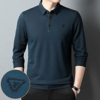 Waffle Long Sleeve Polo Shirt Mens Spring New Lapel Fashion Trend Ironing Diamond Casual T-Shirt Mens Tops