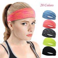 【CW】 Elastic Headband Colorful Sweatband Wide Side Breathable Cycling Hairband