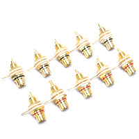 10pcs Panel Mount Gold Plated RCA Female Plug Jack Audio Socket Amplifier