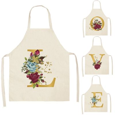 Yesllow Kids Letter Apron Flowers Aprons Suitable for Home Cooking Children Painting Anti-dirty Apron