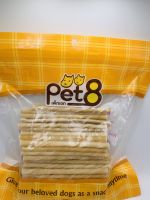 หนังวัวพันเกลียว 5นิ้ว สีขาวและสีธรรมชาติ 400g by PET8