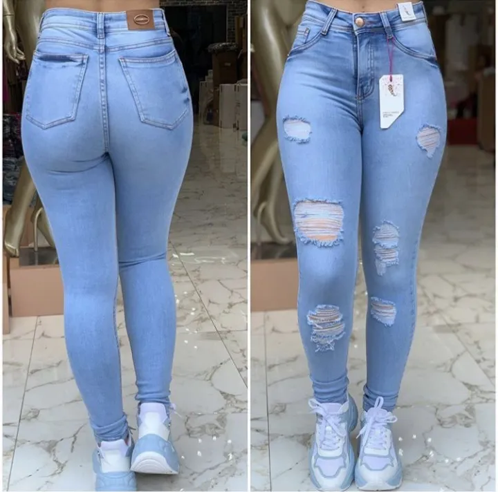Ripped Tattered Jeans Women Pants Random Design 랭든 판츠 | Lazada PH