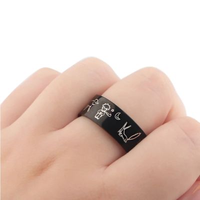 Stainless Steel Ring For Men Cartoon The Little Prince Fox Cosplay Finger Rings Fans Gift