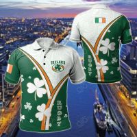 2023 NEW Style Ireland Rugby Celtic Rugby Irish Shamrock &amp; Triskelion Unisex Adult Polo Shirtsize：XS-6XLNew product，Can be customization