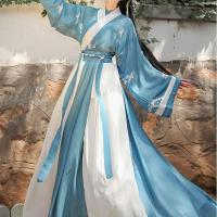 ชุดชาวบ้านโบราณคอสเพลย์ YUETAO ย้อนยุค Han Element ของผู้หญิงชุดชุดเวทีเต้นรำผ้า Hanfu