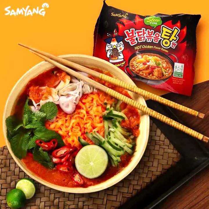 พร้อมส่ง-samyang-hot-chicken-stew-ramen-145g-made-in-korea-มาม่าเกาหลี-ราเม็งกึ่งสำเร็จรูป-รสไก่เผ็ด-สตูว์-สตูว์ไก่-ราเมง-ซัมยัง