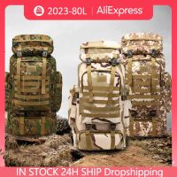 80L 600D Nylon Waterproof Trekking Hunting Bags Backpack Outdoor Military Rucksacks Outdoor Training Molle Tactical Knapsacks