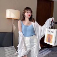 MQzz4289?ใหม่?{พร้อมส่ง} เสื้อไหมพรมสายเดี่ยว เซ็กซี่เบาๆ ผ้ายืดได้ น่ารักมากก Free Size