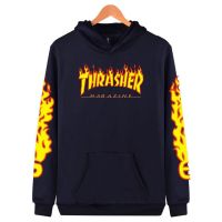 Alimoo ผู้ชาย &amp; ผู้หญิง Hoodie Unisex เสื้อกันหนาวผ้าฝ้ายเสื้อคู่รัก มีไซส์ใหญ่ FireThrasher Big Size 4XL