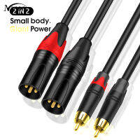 2-xlr ชายกับ2-rca ชายสายสัญญาณเสียงลวดสำหรับเครื่องขยายเสียง Hi-Fi ระบบเสียงสเตอริโอลำโพงผสมคอนโซล