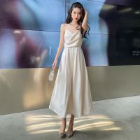 French sexy strap dress sleeveless waist cultivate ones morality sense of senior party dress