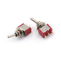 Red 3 Pin ON-OFF-ON 3 Position SPDT Mini Momentary Toggle Switch 2A 250VAC / 5A 120VAC Low Price 2pcs/lot Electrical Circuitry  Parts