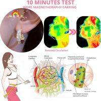 11DDTTII 2Pairs โลหะผสมอัลลอยด์ Lymphcvity แม่เหล็กบำบัดต่างหู ที่เจาะรู กดจุดหู ต่างหูระบายน้ำเหลือง ประณีตประณีตประณีต ช่วยเพิ่มการไหลเวียนโลหิต ต่างหูเม็ดเพชรเพื่อลดน้ำหนัก สำหรับผู้หญิง