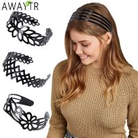 [HOT 2023] AWAYTR พลาสติก Bezel ผม Hoop กว้างผู้หญิง Hairband แถบคาดศีรษะแฟชั่นดอกไม้ใหม่ลื่น Headdress เครื่องประดับผม