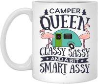 Camper Queen Assy Sassy And A Bit Smart Assy ถ้วยกาแฟตั้งแคมป์ตลกขนาด15ออนซ์