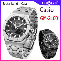 Casioak GM2100 Gen5 เคส Modification GM-2100 สายนาฬิกา เคส All โลหะ 316L สายนาฬิกาข้อมือ สายสแตนเลส สําหรับ