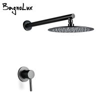 Single Handle Shower Faucet Wall Mounted Brass Gunmetal Brushed Rose Gold Chrome Black Cold And Hot Bathroom Tap Bagnolux Showerheads