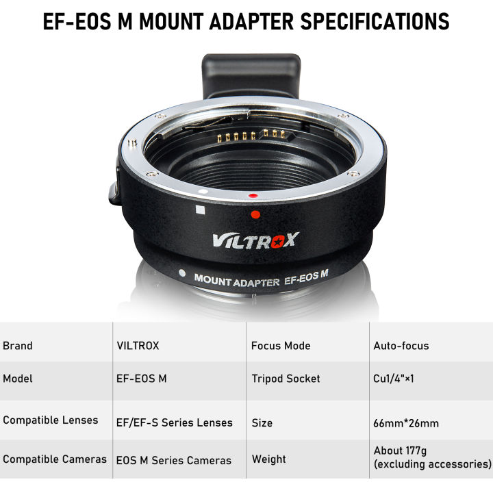 viltrox-ef-eos-m-อิเล็กทรอนิกส์-auto-focus-ef-m-อะแดปเตอร์เลนส์สำหรับ-canon-eos-ef-ef-s-เลนส์-eos-m-m2-m3-m5-m6-m10-m50-ii-m100กล้อง
