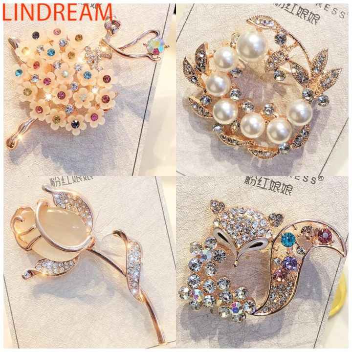 lindream-เข็มกลัดแฟชั่นเกาหลี-พลอยเทียม-แกะสลัก