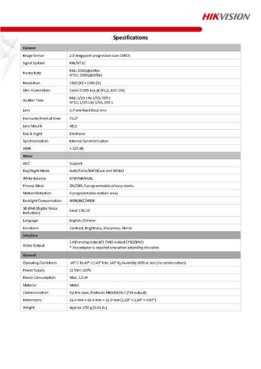 hikvision-กล้องวงจรปิด-2-ล้านพิกเซล-รุ่น-ds-2cs54d8t-ph-3-7mm-กล้องซ่อน