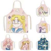 Beautiful girl apron cartoon cute women sleeveless waterproof and oil kawaii adult overall kitchen baking tea shop