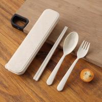 3Pcs/Set Cutlery Set Environmentally Friendly Food Grade Dining Corrosion Resistant Travel Cutlery Spoon Fork Chopsticks Flatware Sets