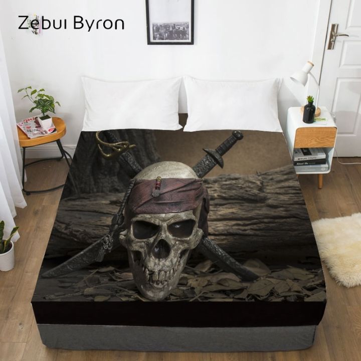 3d-custom-bed-sheets-with-elasticfitted-sheet-queen-kingblack-skull-mattress-cover-135-150-160x200-bedsheetdrop-ship