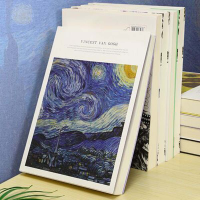 Thai ONLY A4/A5 256pages Van Gogh Vintage Blank Sketchbook Thick White Paper สมุดโน๊ตและสมุดบันทึก