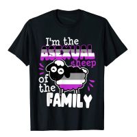 Asexual Sheep Of The Family Funny Pride Flag LGBTQ T-Shirt Slim Fit Top T-Shirts Men Fashion Cotton Hip Hop T Shirts