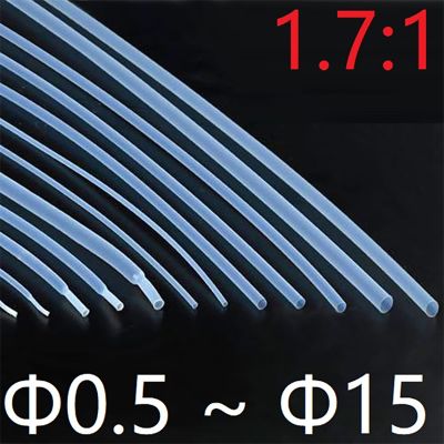 【YF】◘♈  1m PTFE Shrink Tube 1.7:1 Shrinkage Ratio Diameter 0.5mm   15mm 260Deg.C Temperature Pipe 600V Translucent