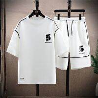 【July hot】 New summer suit mens short-sleeved T-shirt two-piece students all-match sports casual fashion t-shirt