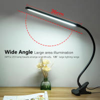 Clip LED Desk Lamp Table Light USB Charging Folding Dimmable Study Reading Light Brightness&amp;Color Adjustable With Switch