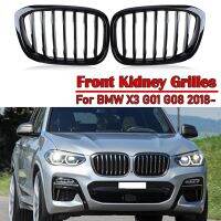 Car Accessories Front Kidney Grille For BMW X3 X4 G01 G02 G08 Single Line  Gloss Black Bumper Racing Grills 2018-2020