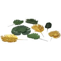 72 Pcs Artificial Palm Tropical Leaves Jungle Leaves Decorations for Beach Baby Shower Wedding Birthday Decorations